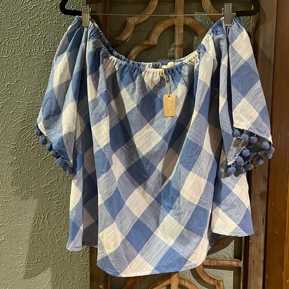 The Indigo Child Picnic Pom Top M 100% cotton - Picture 1 of 3